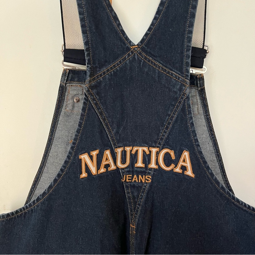 90s Nautica Jeans Dark Wash Denim Overalls - XL
